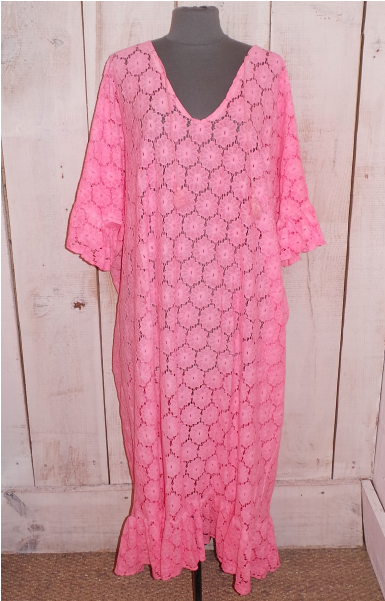 Elouise Lace Dress Neon Pink - Gown (600x600), Png Download