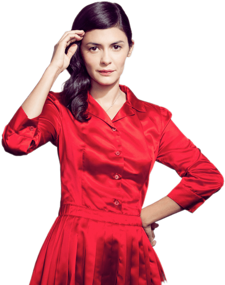 Audrey Tautou Red Dress - Audrey Tautou Png (1848x962), Png Download