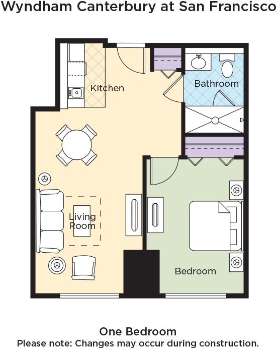 Wyndham Canterbury At San Francisco - Floor Plan (1120x720), Png Download