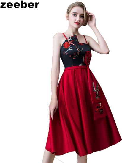 Plus Size Red Bridesmaid Mother Of The Bride Dresses - Cocktail Dress (560x560), Png Download