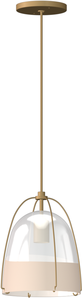 Haleigh 8" Clear & Opal Split Glass Dome Pendant - Ceiling Fixture (936x990), Png Download