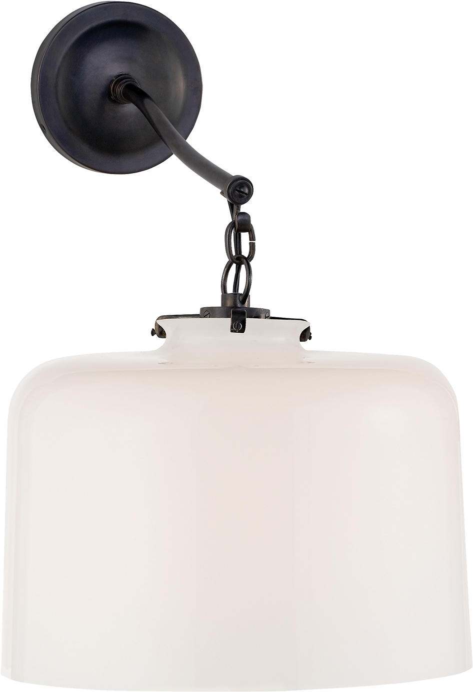 Katie Large Dome Sconce In Bronze With White Glass - Lamp (1440x1440), Png Download