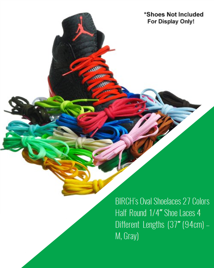 Birch's Oval Shoelaces 27 Colors Half Round 1/4″ Shoe - Sitting (735x1100), Png Download
