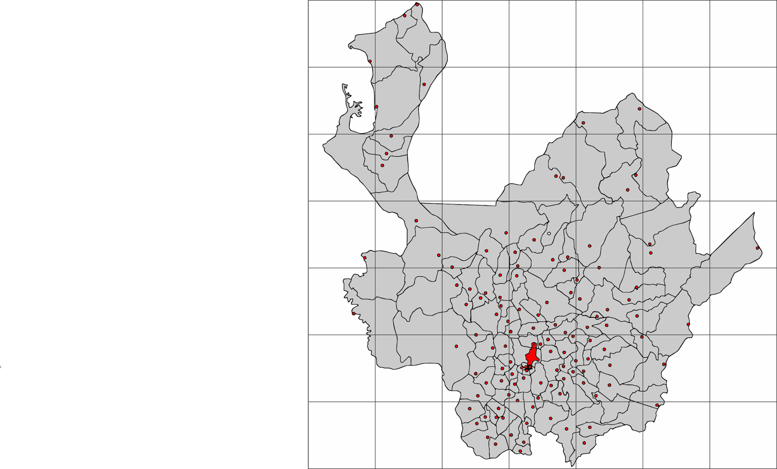Lo Dibujan En 1/8 De Cartulina Blanca, Con La Técnica - Mapa De Antioquia En Cuadricula (1600x966), Png Download