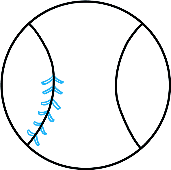 How To Draw Baseball - 15 Of A Circle (680x678), Png Download