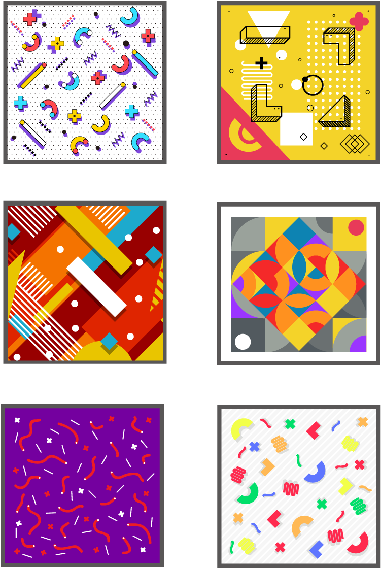 Memphis Geometry Pattern Png And Vector Image - Illustration (1024x1369), Png Download