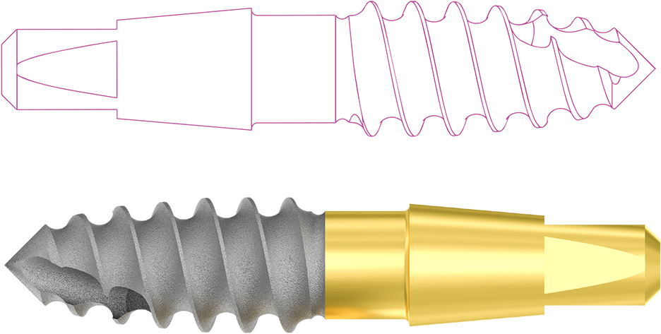 The Formal Design Of The Dentoss Implant - Bullet (980x521), Png Download