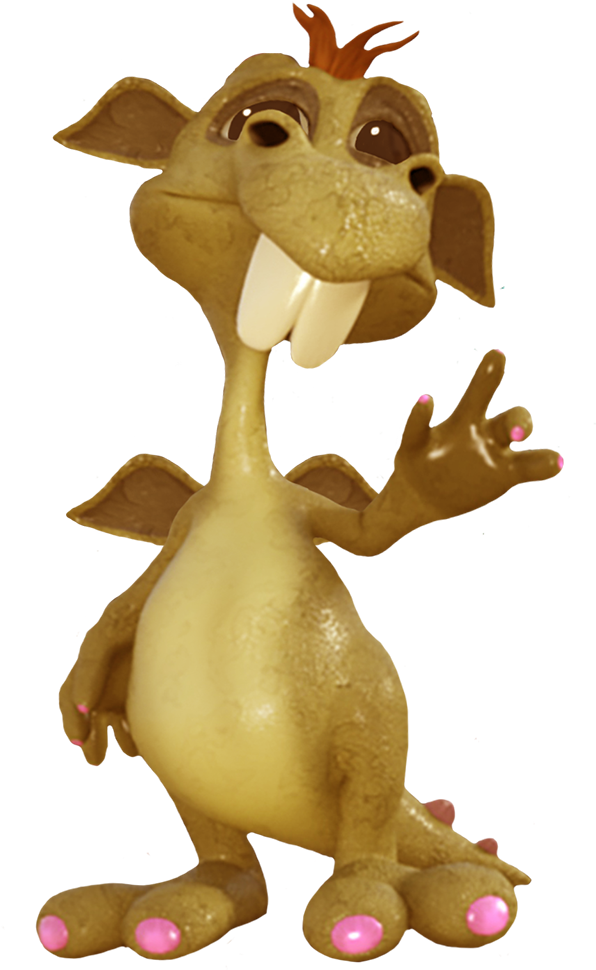 Cute Dragon Purple, Cute Waving Dragon - Animal Figure (848x1063), Png Download