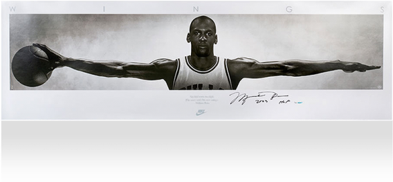 Michael Jordan Signed Wings Print - Michael Jordan Poster (650x665), Png Download