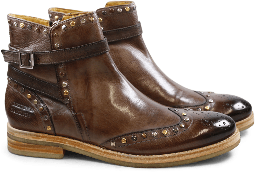 Ankle Boots Amelie 11 Milano Stone Rivets Mixed Crepe - Work Boots (1024x1024), Png Download