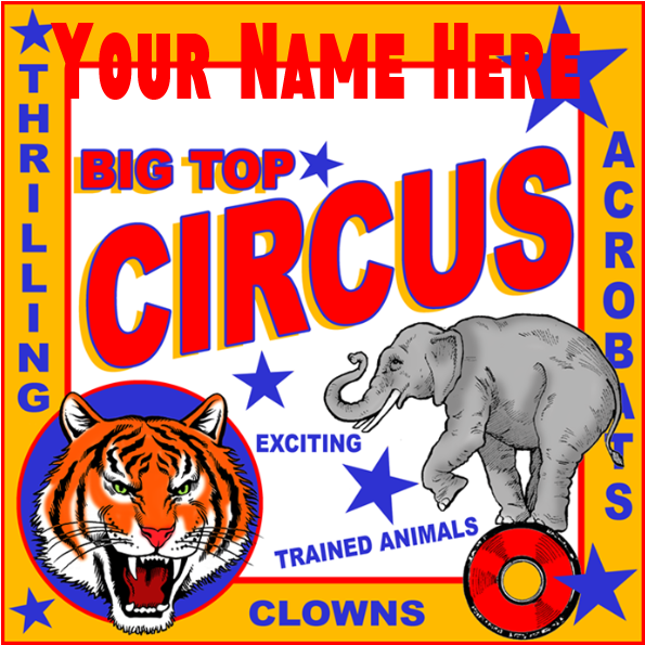 Retro Circus Banner - Siberian Tiger (690x700), Png Download