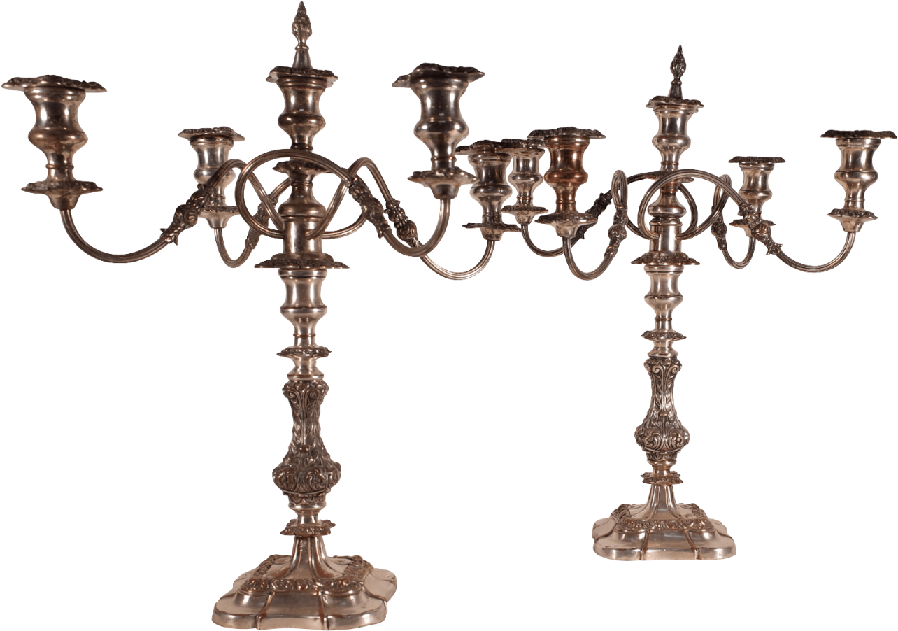 Sheffield Plate Candelabras - Candle (1600x1059), Png Download