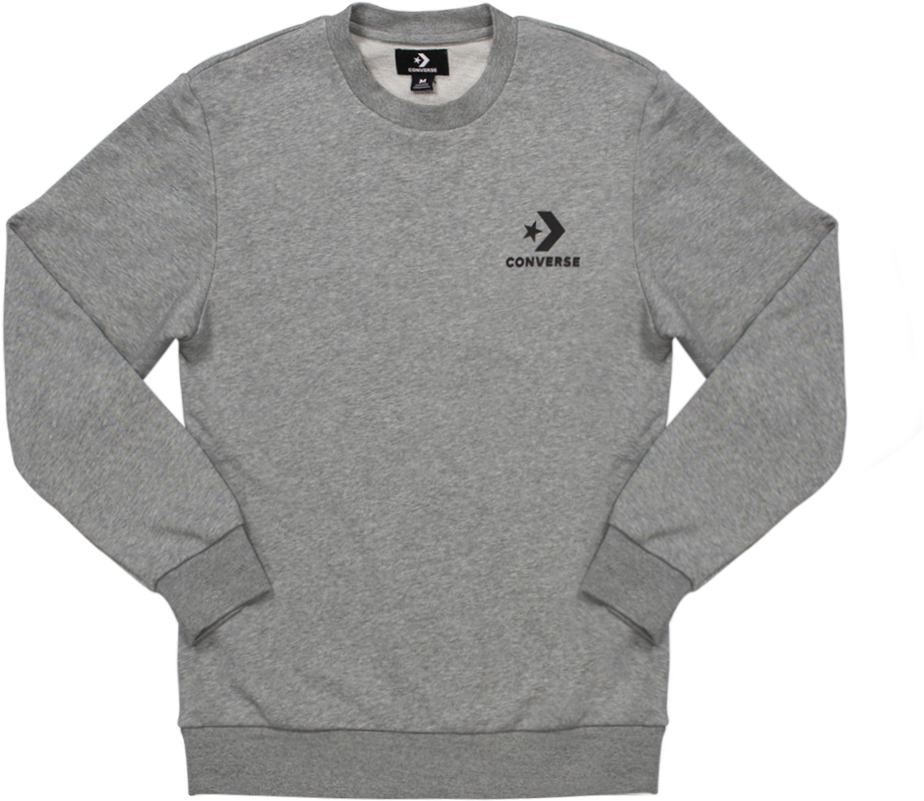 Men Converse Star Chevron Graphic Crew Vintage Grey - Sweater (1200x1200), Png Download