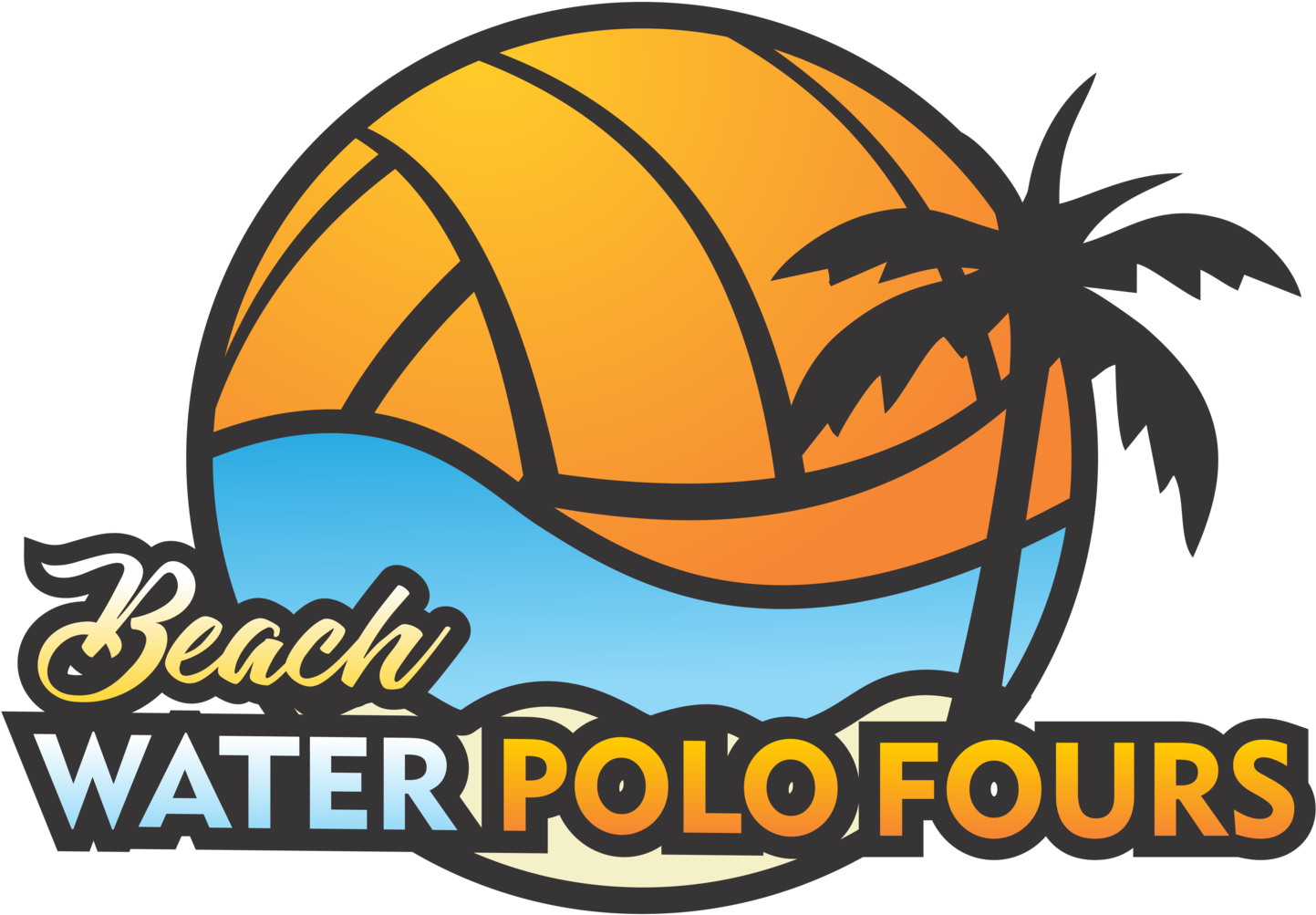 Clip Royalty Free Download Beach Fours - Beach Waterpolo Logo (1500x1500), Png Download