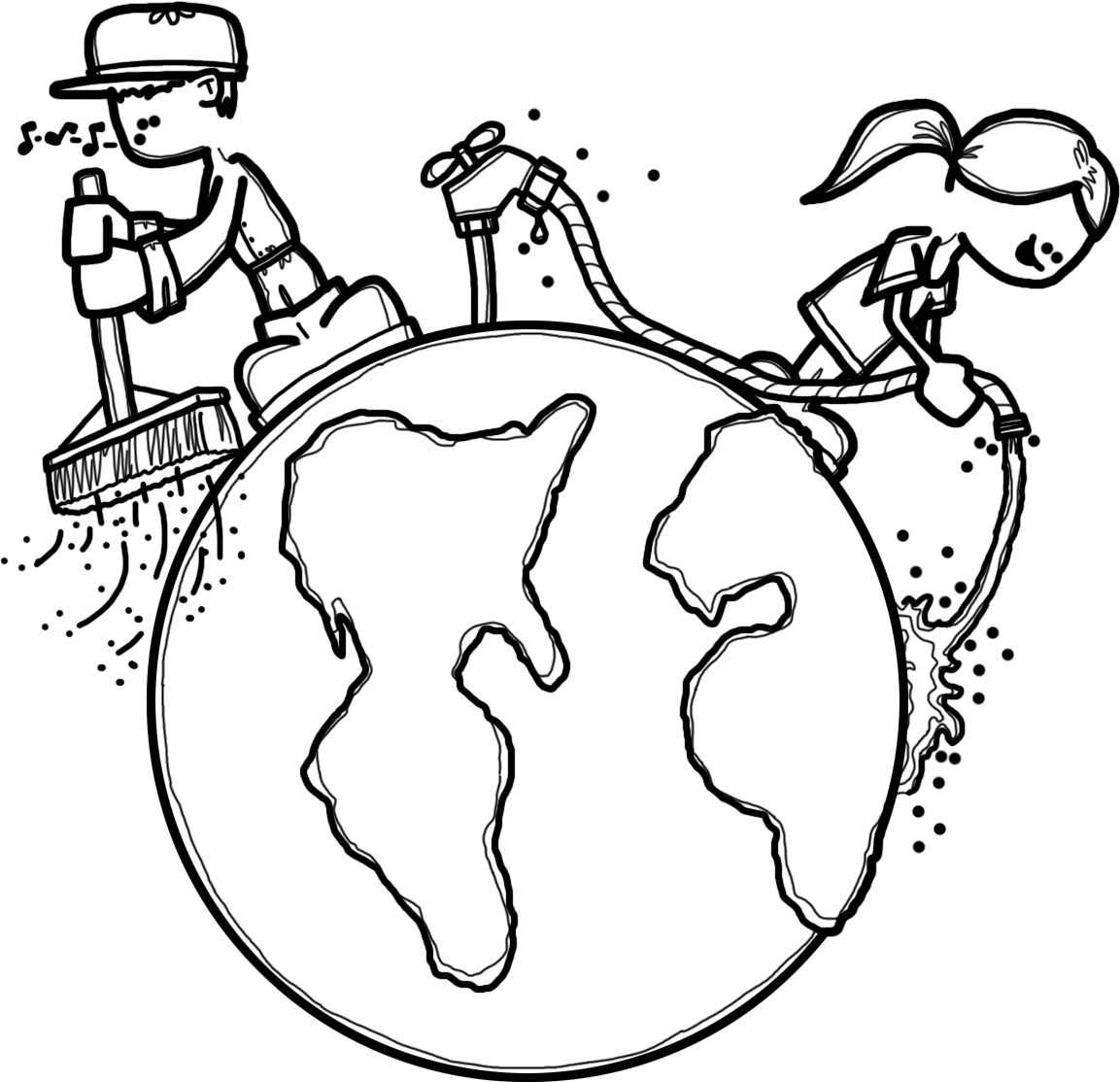Earth Hour, Earth Day, Geography For - World Environment Day Outline (1153x1114), Png Download