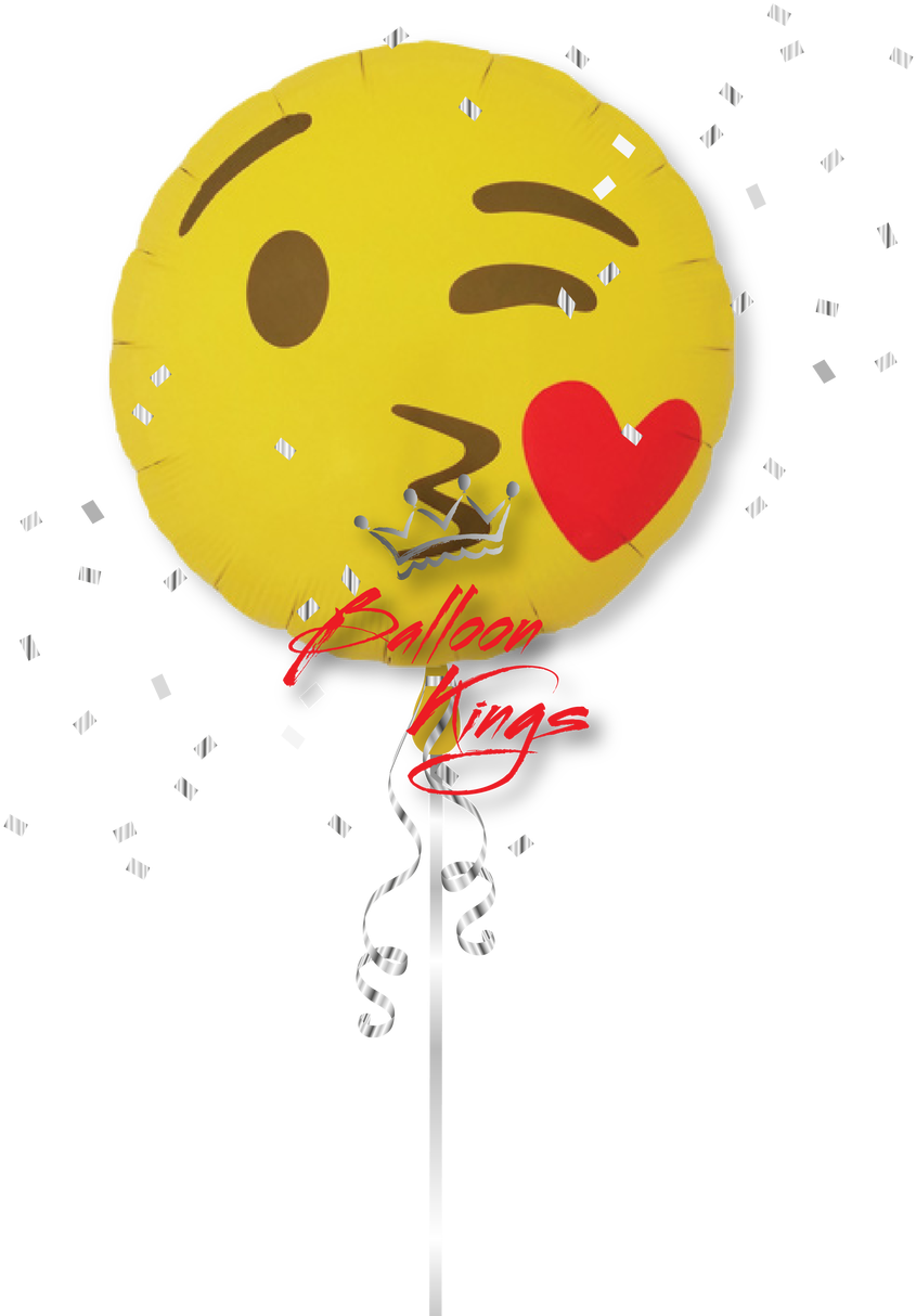 Emoji Kissing Heart - Balloon (1068x1280), Png Download