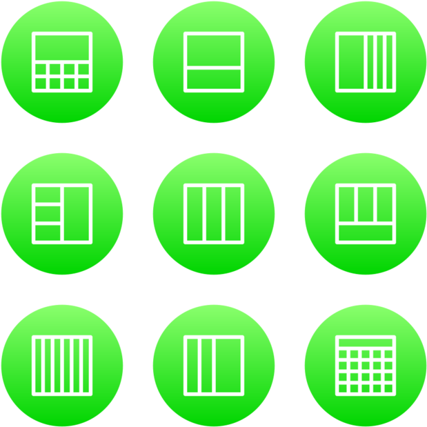 Layouts Outline Icon In Style Flat Circle White On - Circle (660x660), Png Download