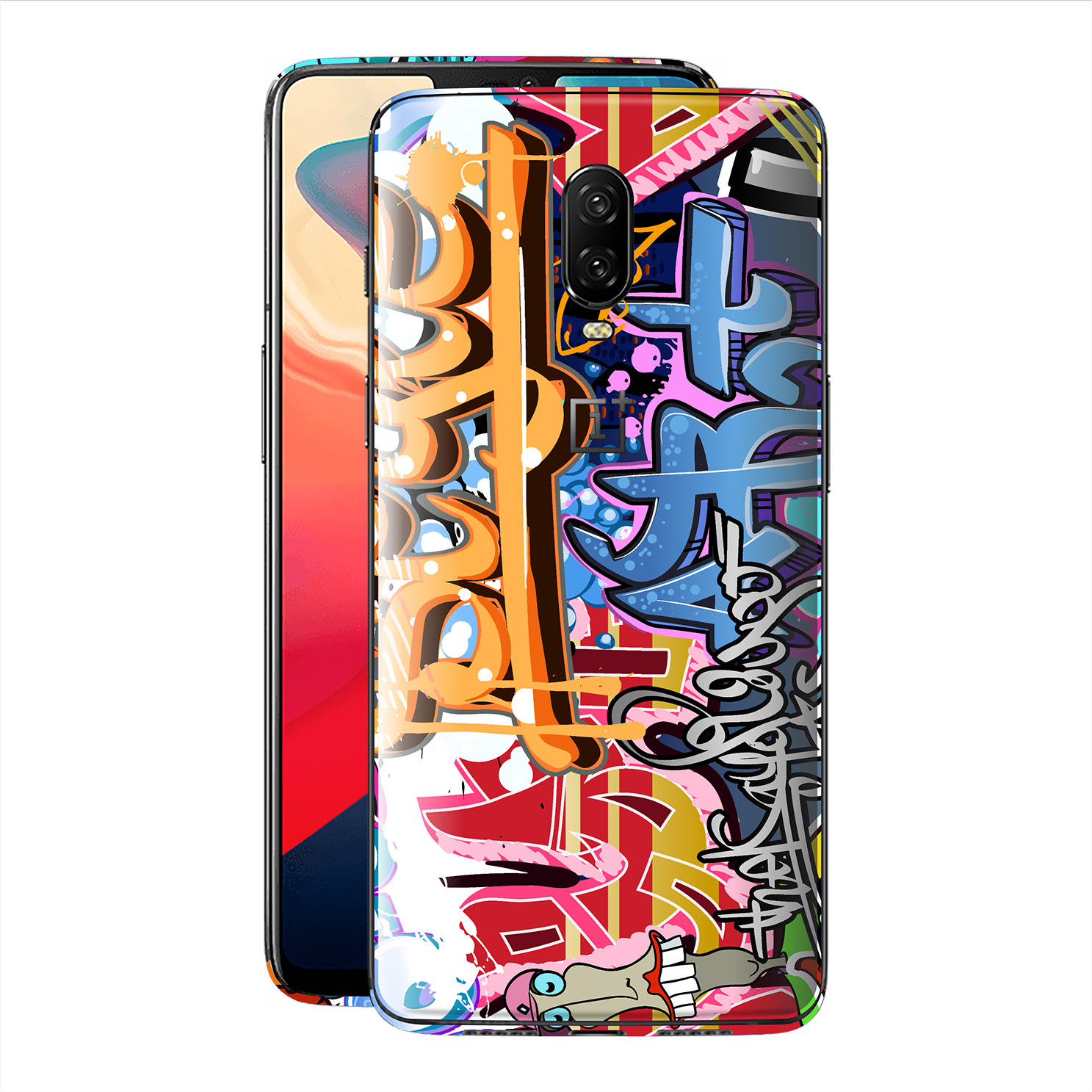 Oneplus 6t Print Custom Signature Graffiti Skin Wrap - Smartphone (1487x1487), Png Download