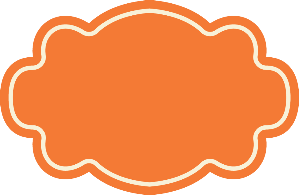 Orange Cloud Badge With White Border (972x636), Png Download