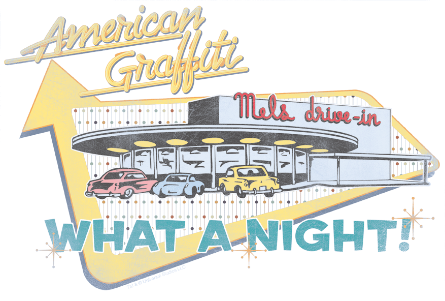 American Graffiti Mels Drive In Women's T-shirt - American Graffiti (876x663), Png Download