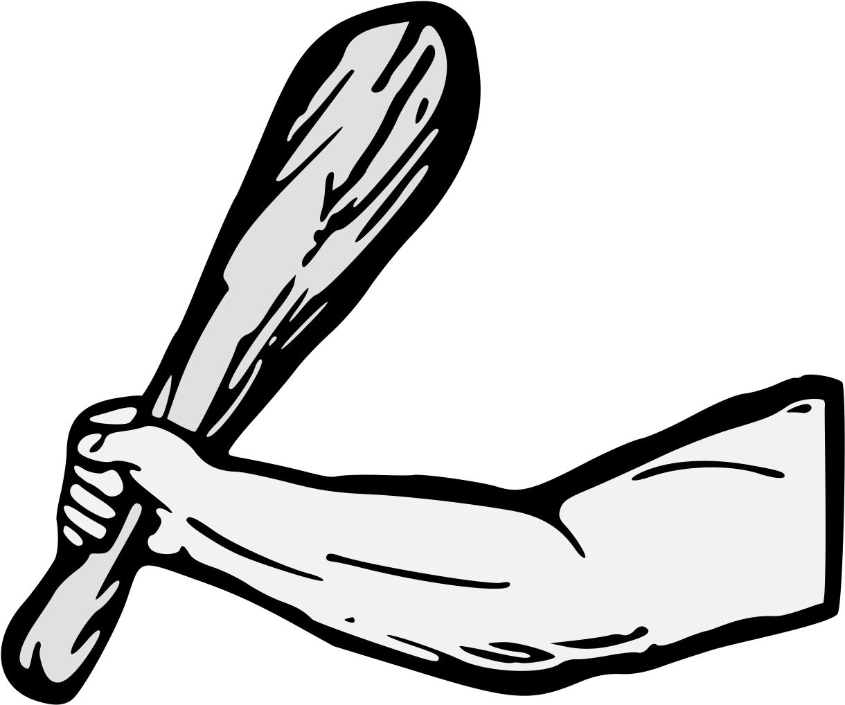 Arm Fesswise Maintaining A Club (1237x1049), Png Download