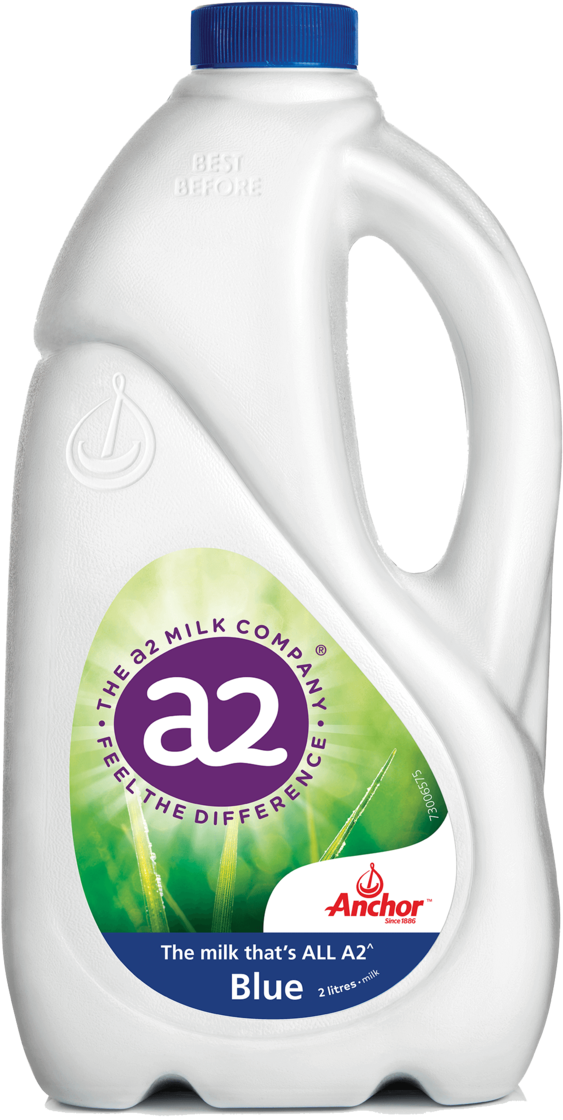 Anchor Blue Top Milk 2l Bottle - Anchor A2 Milk (1057x1279), Png Download