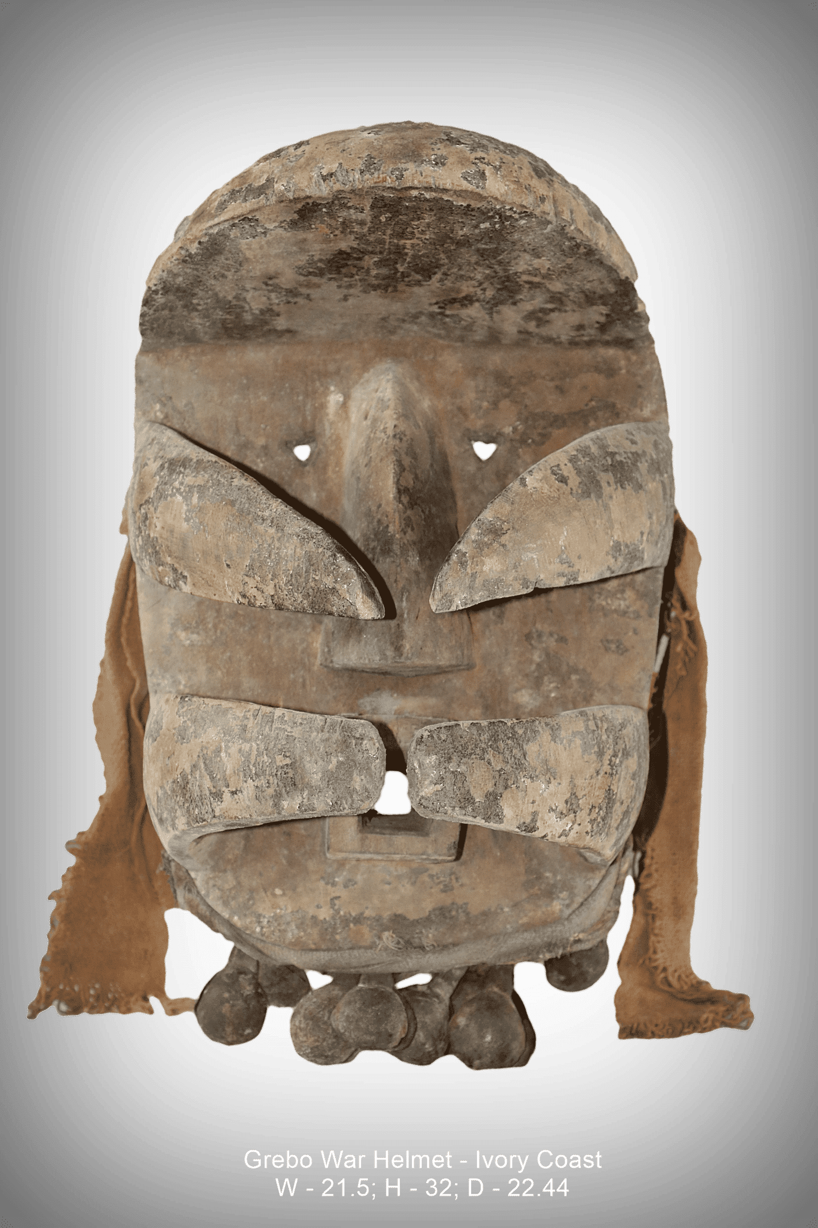 Grebo War Helmet Ivory Coast - Carving (1672x2509), Png Download