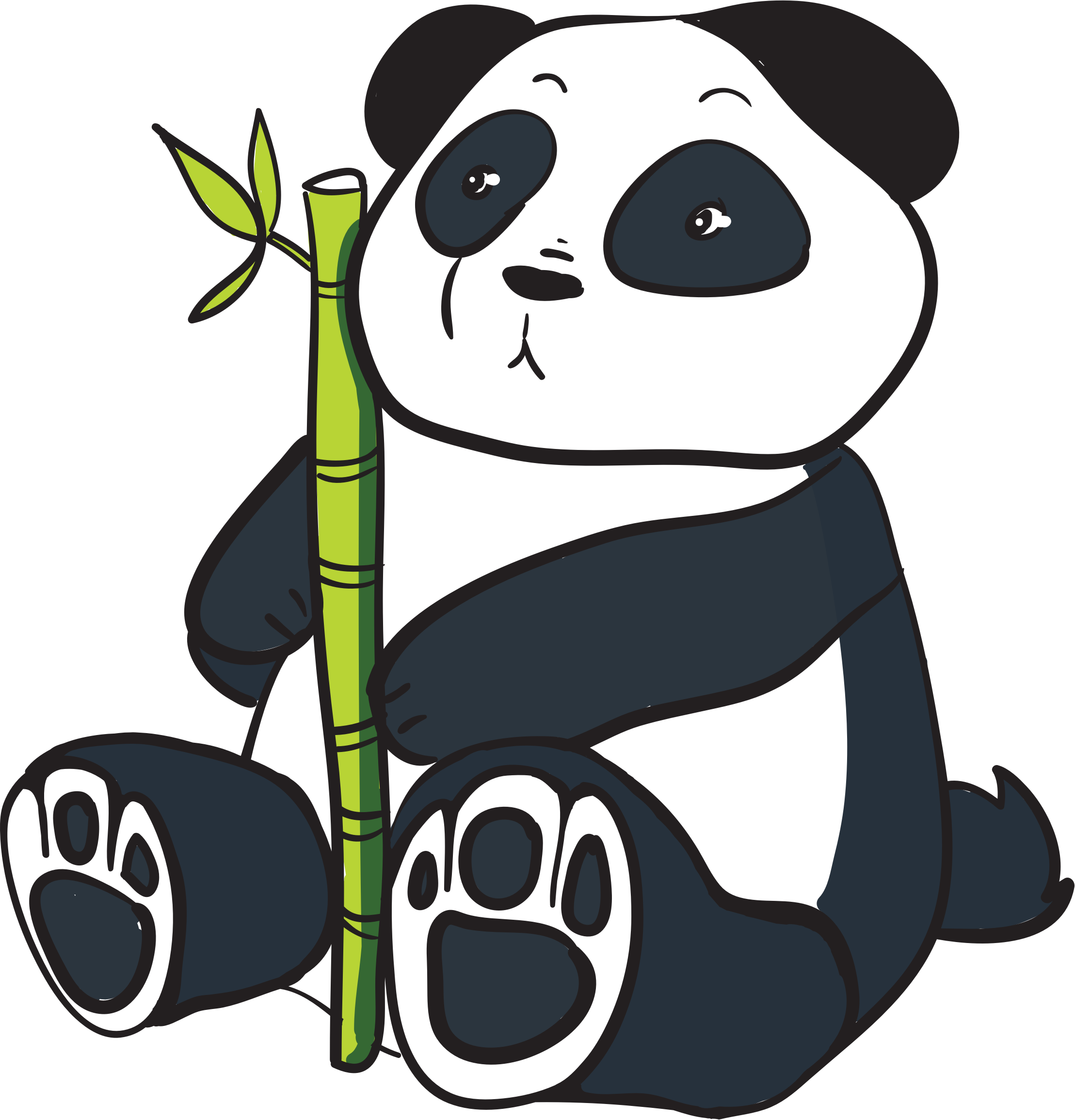 Clipart Of Lesser, Bamboo And Bambu - Cartoon (2217x2310), Png Download