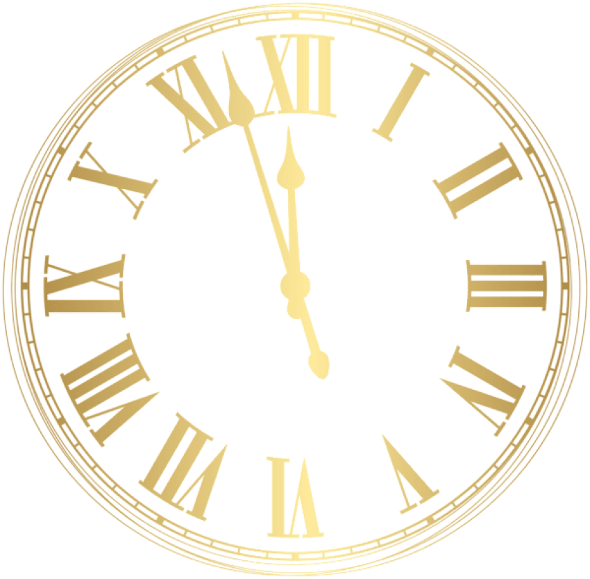 Free Png New Year Clock Png - New Year Clock (850x833), Png Download