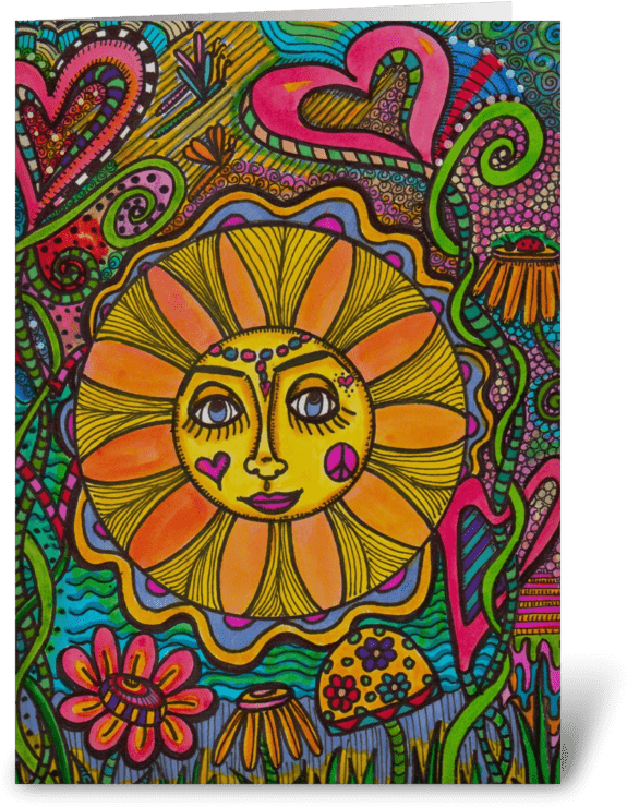 Summer Sun Mandala Greeting Card - Motif (700x792), Png Download