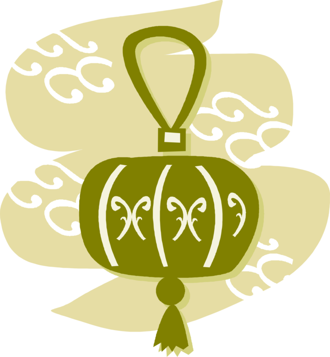 Vector Illustration Of Chinese Asian Paper Lanterns - Illustration (647x700), Png Download
