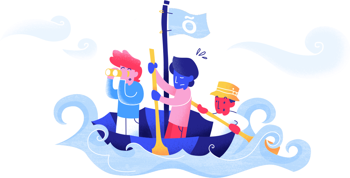 3 People Looking Forward On A Boat In High Seas (1687x601), Png Download