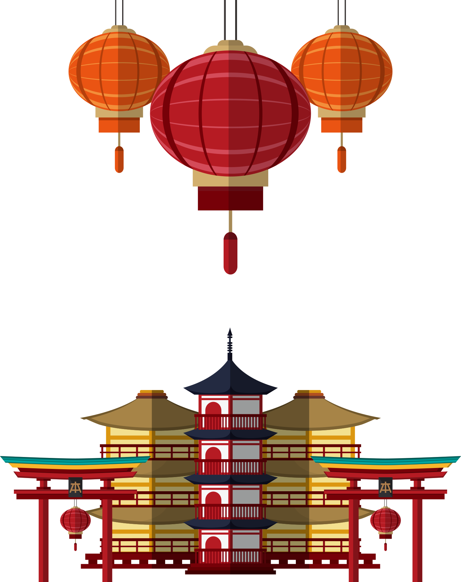1468 X 1853 5 - Building In Japan Vector (1468x1853), Png Download