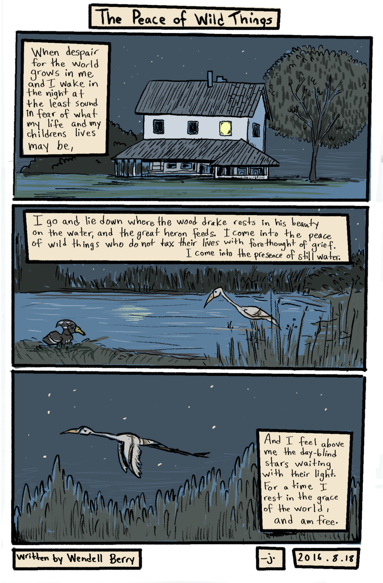 The Peace Of Wild Things - Cartoon (1000x1186), Png Download