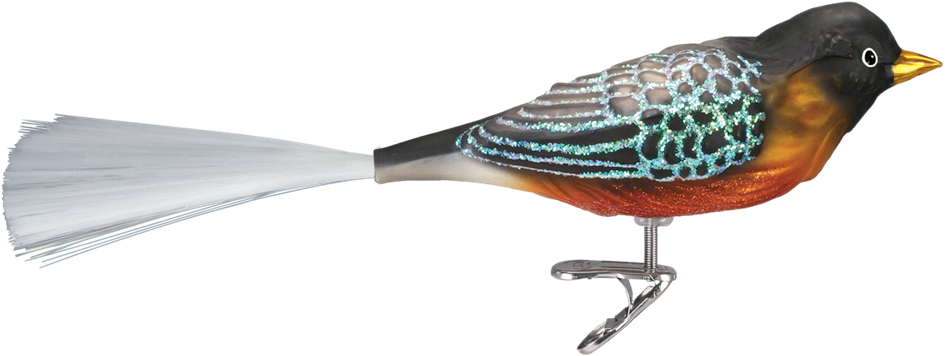 Glass Robin Clip By Old World Christmas - Finch (1000x1000), Png Download