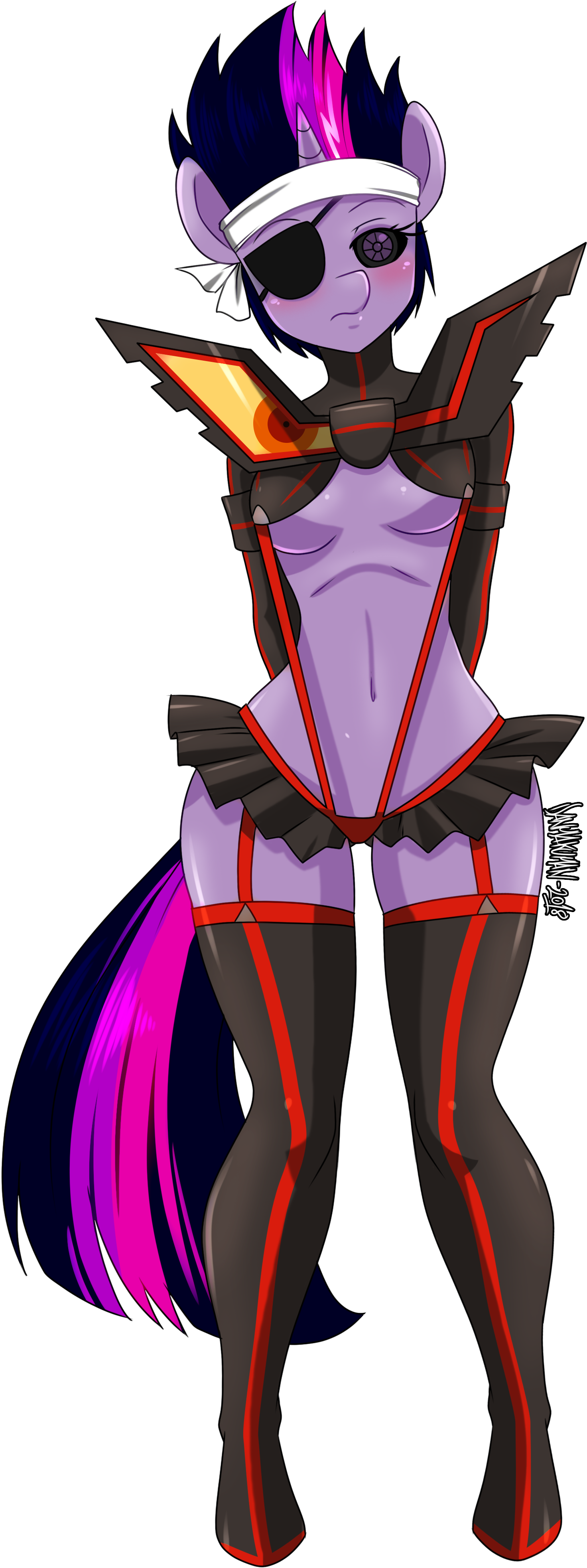 Breasts, Commission, Eyepatch, Female, Future Twilight, - Cartoon (2143x4000), Png Download