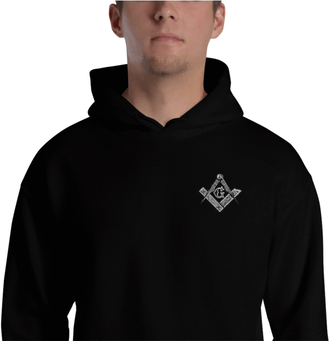 Square And Compass Embroidered Masonic Hoodie - Sweatshirt (670x670), Png Download