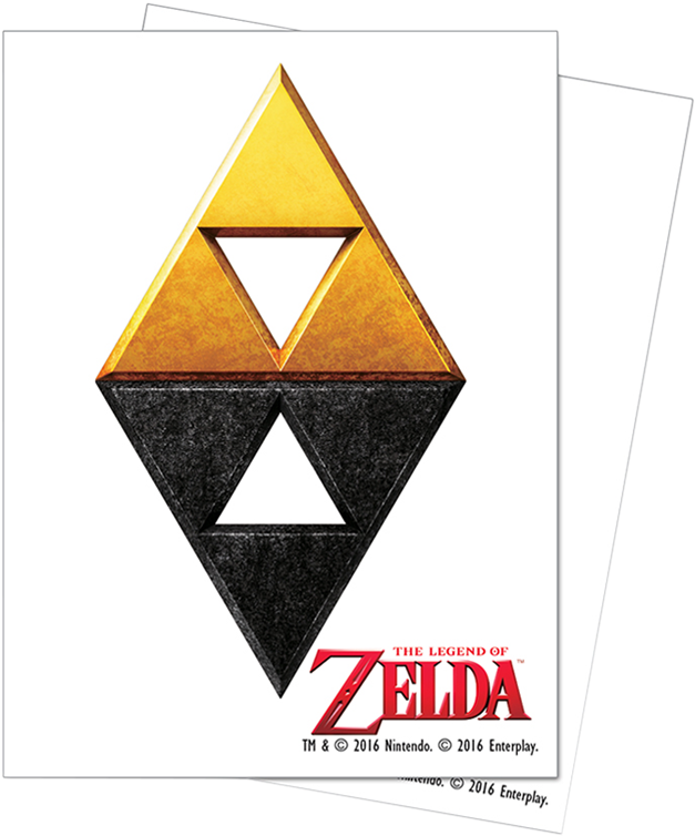 65 Sleeves Zelda Trading Cards White Front Triforce - Legend Of Zelda (895x895), Png Download
