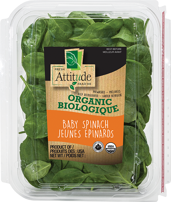 Organic Baby Spinach - Attitude Spinach (551x650), Png Download