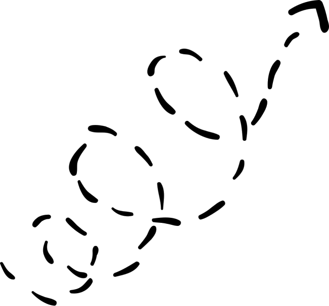 Dotted Line With Arrow (646x600), Png Download