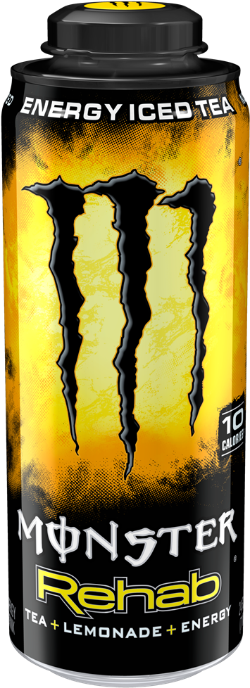 Monster Rehab Tea Energy - Monster Rehab Lemonade (407x1024), Png Download