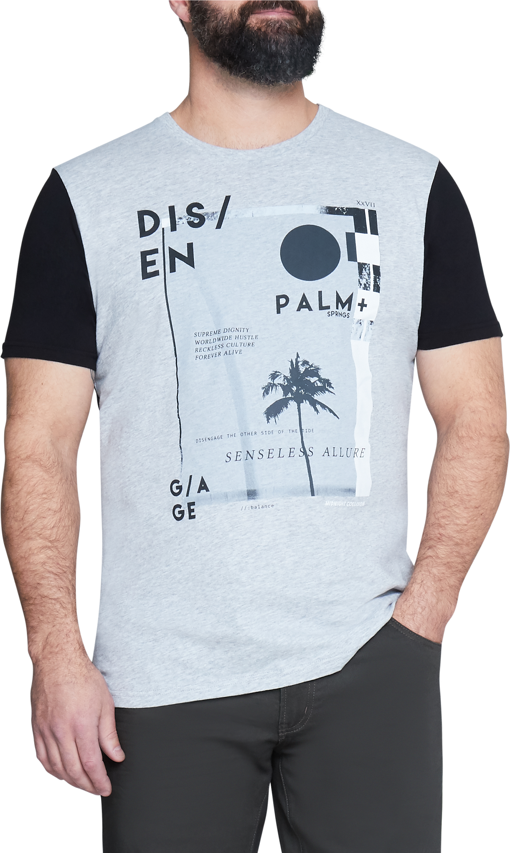 Grey Marle Global Longline Print Tee - Leggings (3000x2930), Png Download