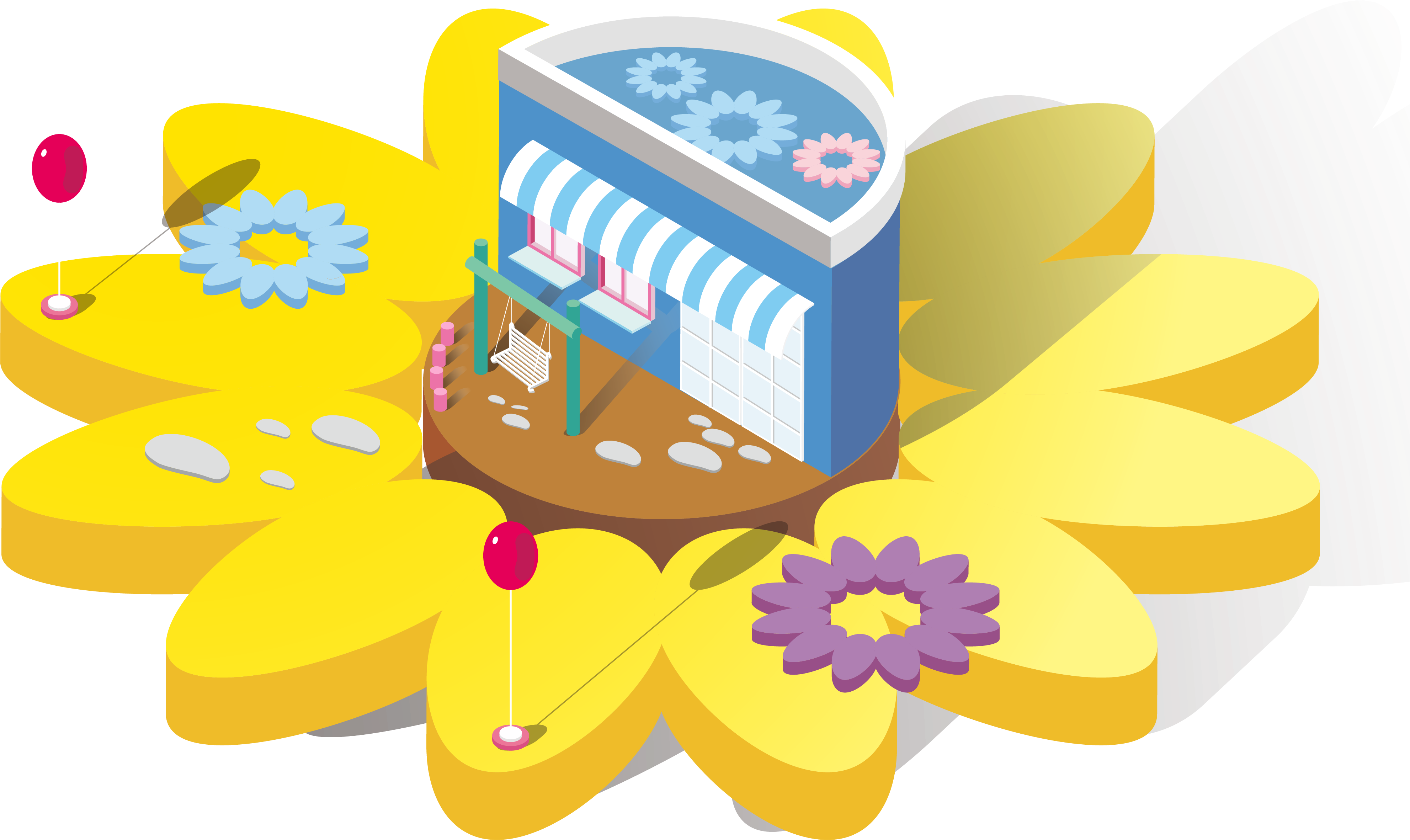 Flower 2 5d Fresh Png And Vector Image - Illustration (4167x4167), Png Download