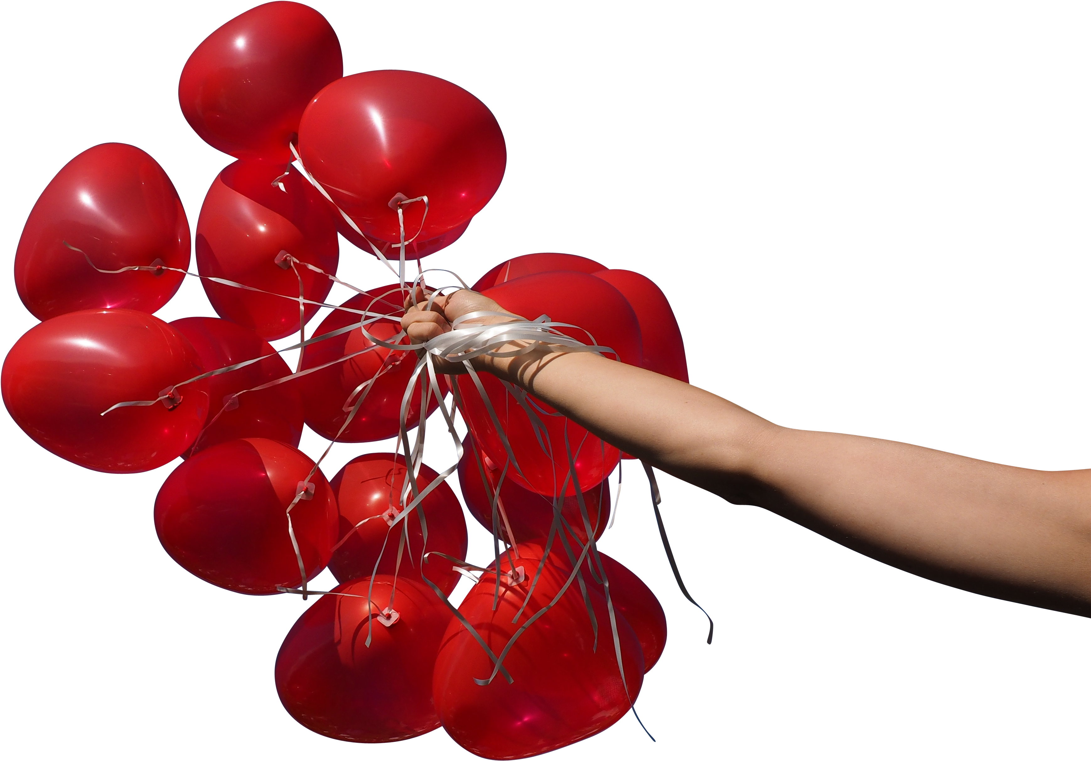Red Heart Balloons In Hand Png Image - Balloon (4608x3456), Png Download