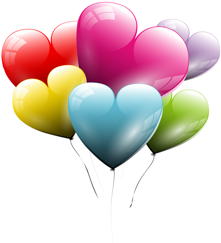 Tubes St-valentin Balloon Clipart, Balloon Box, Heart - Hearts Balloons Transparent Background (729x800), Png Download