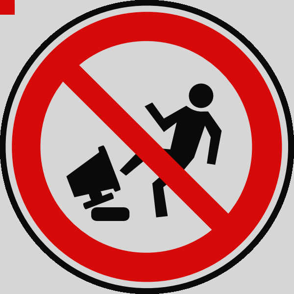 Broken Computer Clip Art 49852 Broken Computer Clip - Do Not Damage The Computer (600x600), Png Download