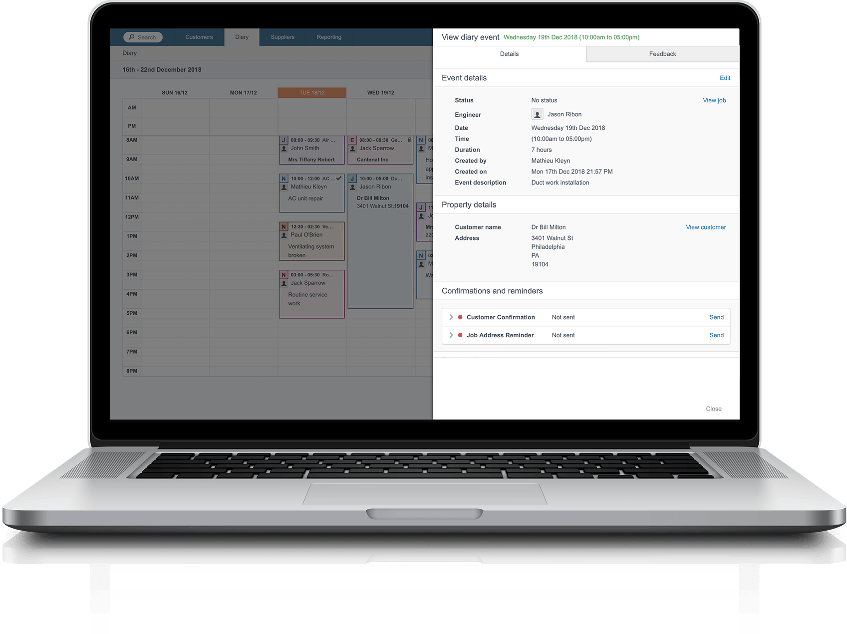 Managing Work Orders With Commusoft Software - Macbook With Code Png (1697x1271), Png Download