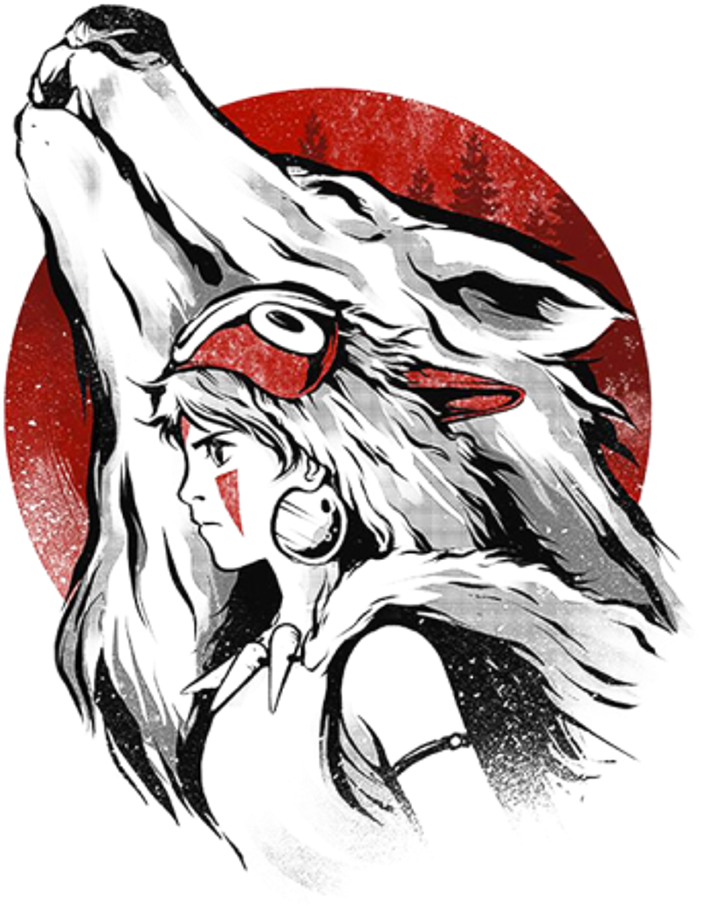 Princessmononoke Mononokehime San Whitewolf Studioghibl (1024x1024), Png Download