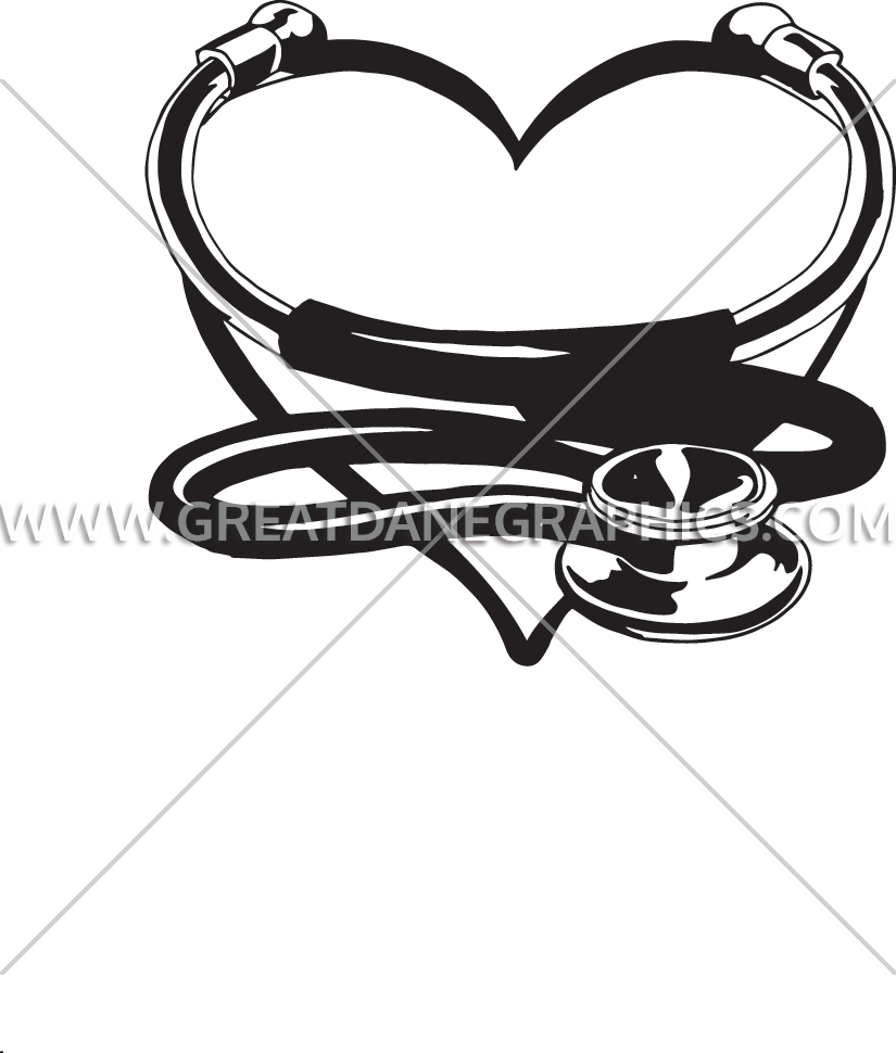 Heart Stethoscope Clipart Black And White (825x970), Png Download