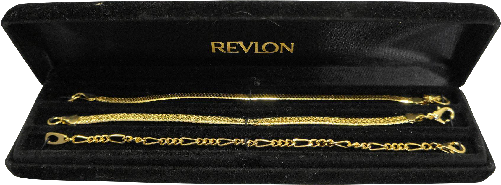 Revlon Gold Tone Chain Bracelets Set Of Three With - Wallet (1693x1693), Png Download